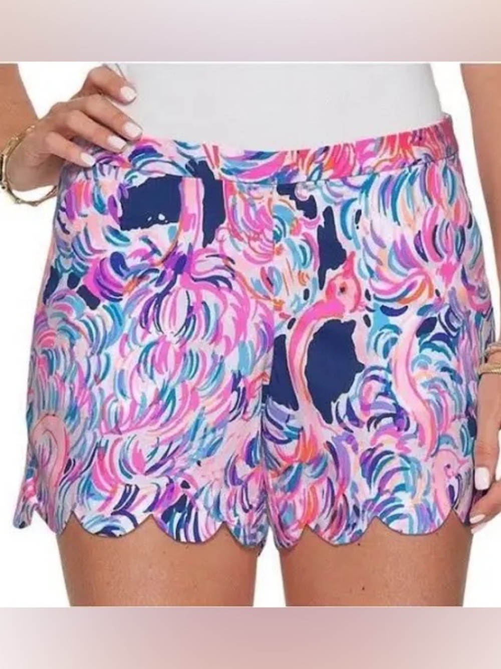 Lilly Pulitzer Magnolia Shorts Pelican Pink Head In The Sand Women's Size 4